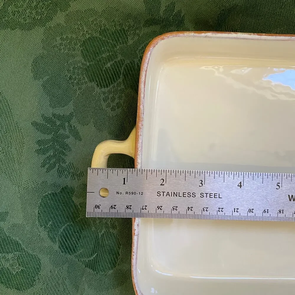 Vietri Terracotta Yellow Glaze Baking Casserole Pan 12